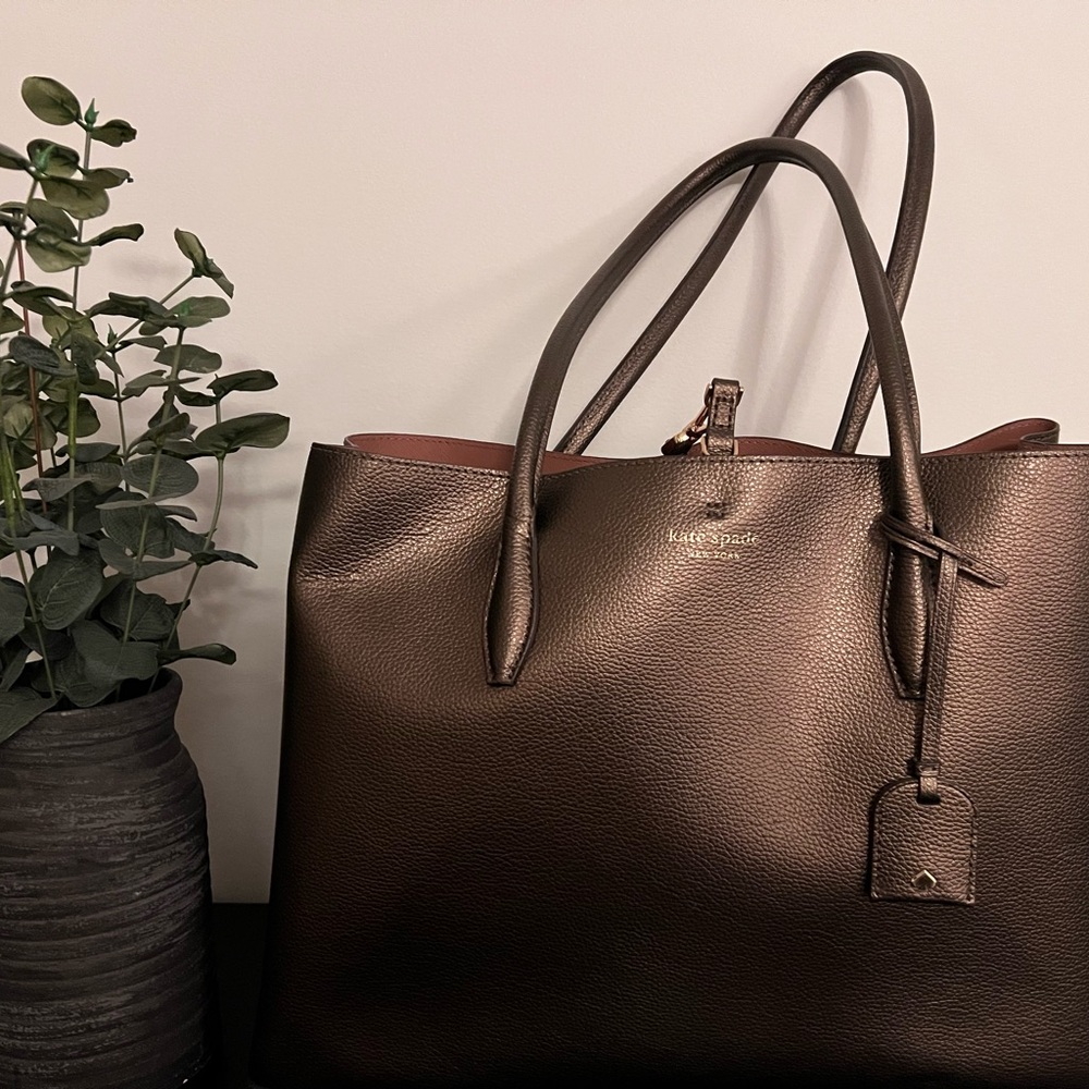 kate spade Brown Tote with Structured Shape and Long Handles